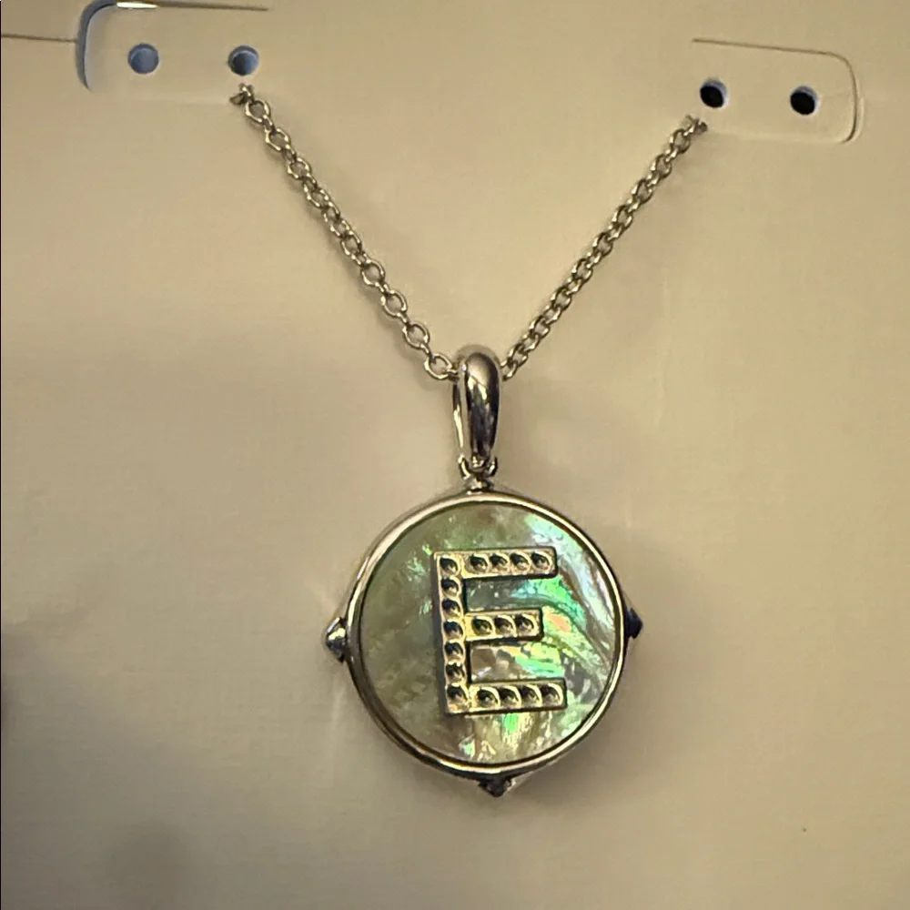 🩶Kendra Scott Silver & Mother of Pearl Reversible Initial Necklaces🩶 - Picture 7 of 14